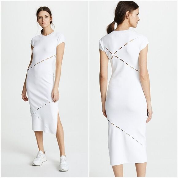 Rag & Bone Eden Slash Detail Midi Dress - Picture 1 of 8